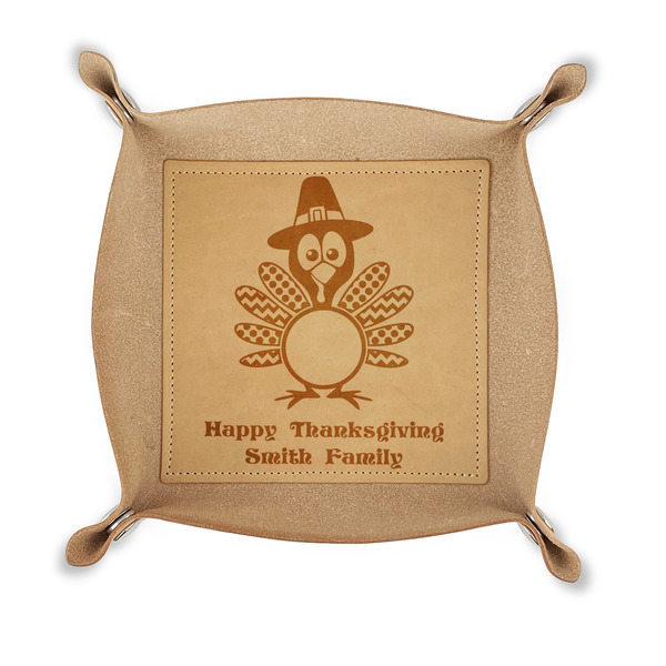 Custom Happy Thanksgiving Genuine Leather Valet Tray (Personalized)