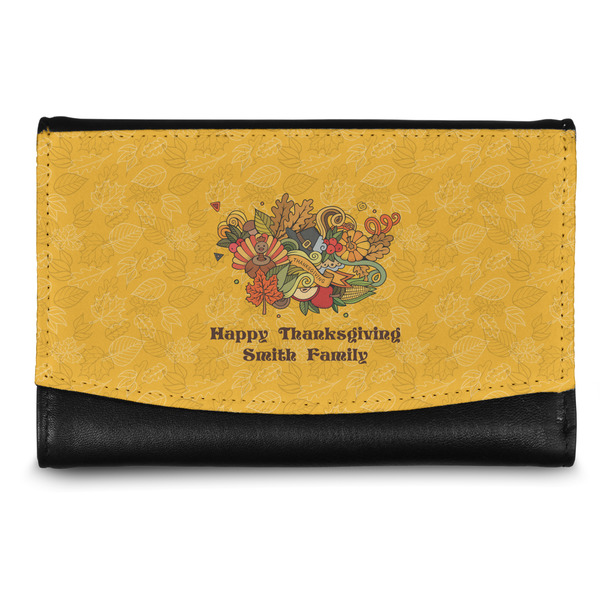 Custom Happy Thanksgiving Genuine Leather Women's Wallet - Small (Personalized)