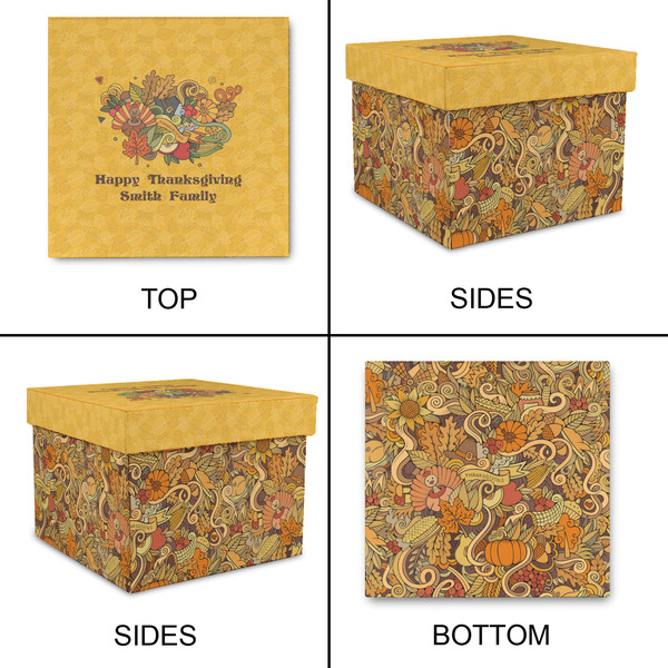 Happy Thanksgiving Gift Boxes with Lid - Canvas Wrapped - Large - Approval