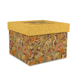Happy Thanksgiving Gift Box with Lid - Canvas Wrapped - Medium (Personalized)
