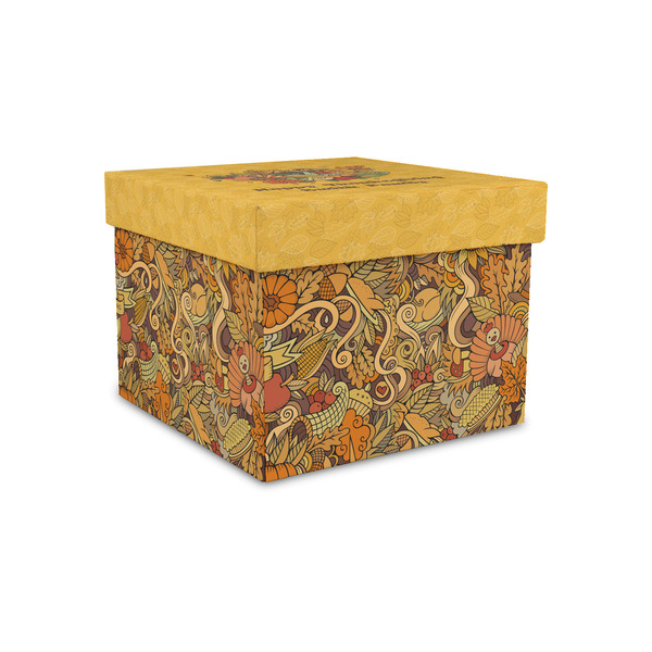 Happy Thanksgiving Gift Boxes with Lid - Canvas Wrapped - Small - Front/Main