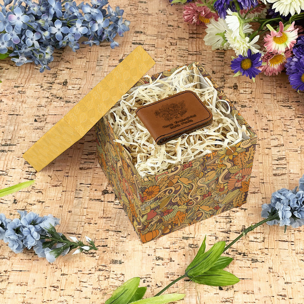 Happy Thanksgiving Gift Boxes with Lid - Canvas Wrapped - Small - In Context