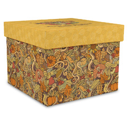 Happy Thanksgiving Gift Box with Lid - Canvas Wrapped - X-Large (Personalized)