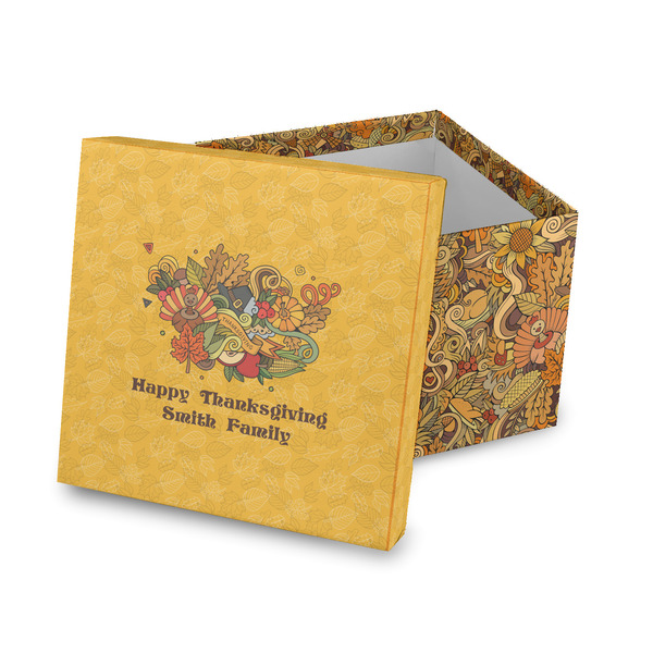 Custom Happy Thanksgiving Gift Box with Lid - Canvas Wrapped (Personalized)