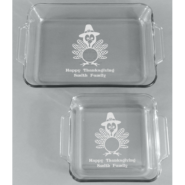 Happy Thanksgiving Glass Baking Dish Set - FRONT