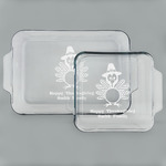 Happy Thanksgiving Set of Glass Baking & Cake Dish - 13in x 9in & 8in x 8in (Personalized)