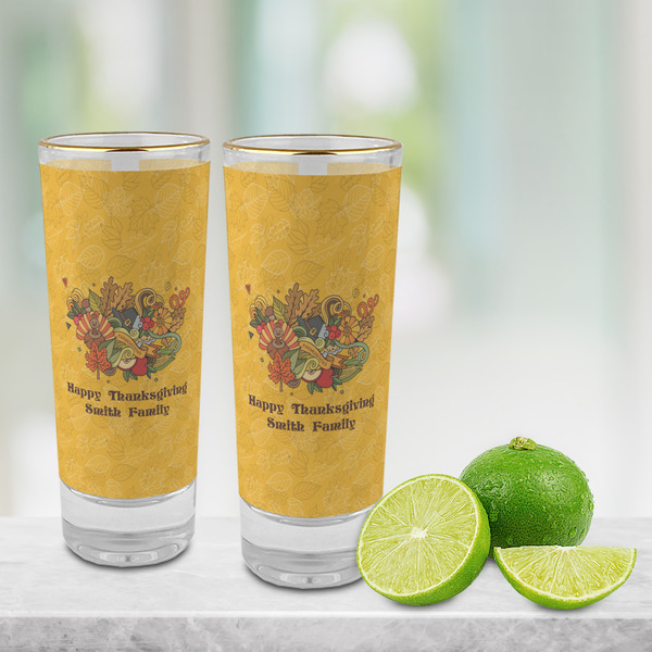 Happy Thanksgiving Glass Shot Glass - 2 oz - LIFESTYLE