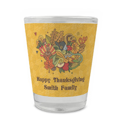 Happy Thanksgiving Glass Shot Glass - 1.5 oz - Set of 4 (Personalized)