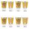 Happy Thanksgiving Glass Shot Glass - with gold rim - Set of 4 - APPROVAL