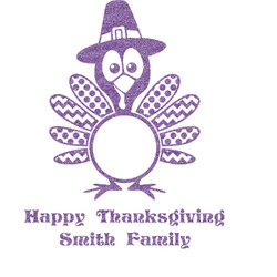 Happy Thanksgiving Glitter Sticker Decal - Custom Sized (Personalized)