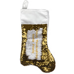 Happy Thanksgiving Reversible Sequin Stocking - Gold (Personalized)