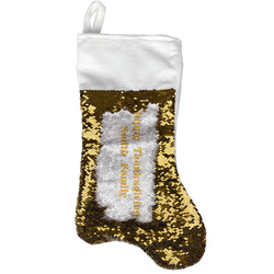 Happy Thanksgiving Reversible Sequin Stocking - Gold (Personalized)