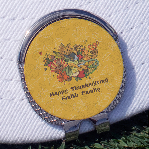 Custom Happy Thanksgiving Golf Ball Marker - Hat Clip