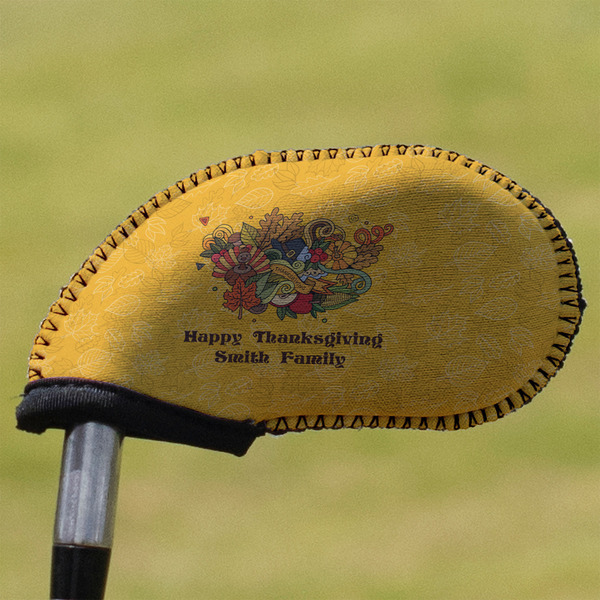 Custom Happy Thanksgiving Golf Club Iron Cover (Personalized)