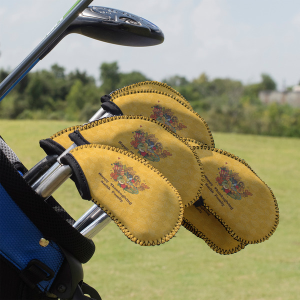 Happy Thanksgiving Golf Club Cover - Set of 9 - On Clubs