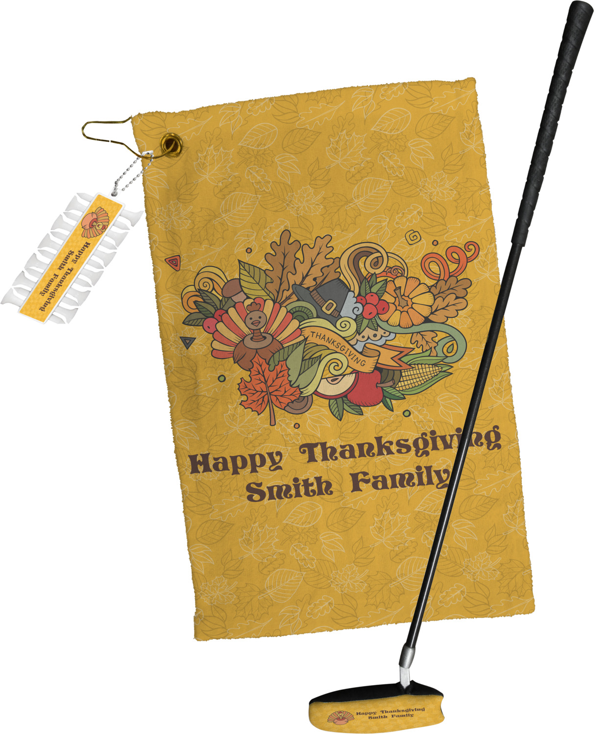 Happy Thanksgiving Golf Towel Gift Set (Personalized ...
