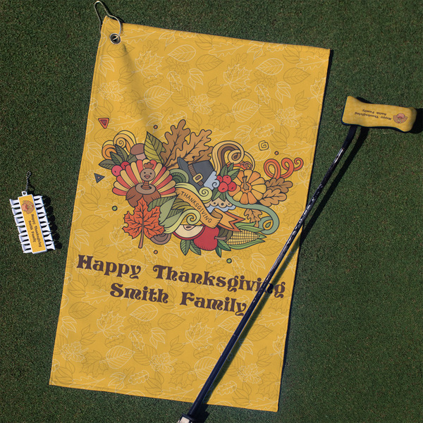 Custom Happy Thanksgiving Golf Towel Gift Set (Personalized)