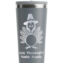 Happy Thanksgiving RTIC Everyday Tumbler with Straw - 28oz - Grey - Single-Sided (Personalized)