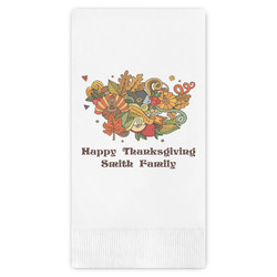 Happy Thanksgiving Guest Napkins - Full Color - Embossed Edge (Personalized)