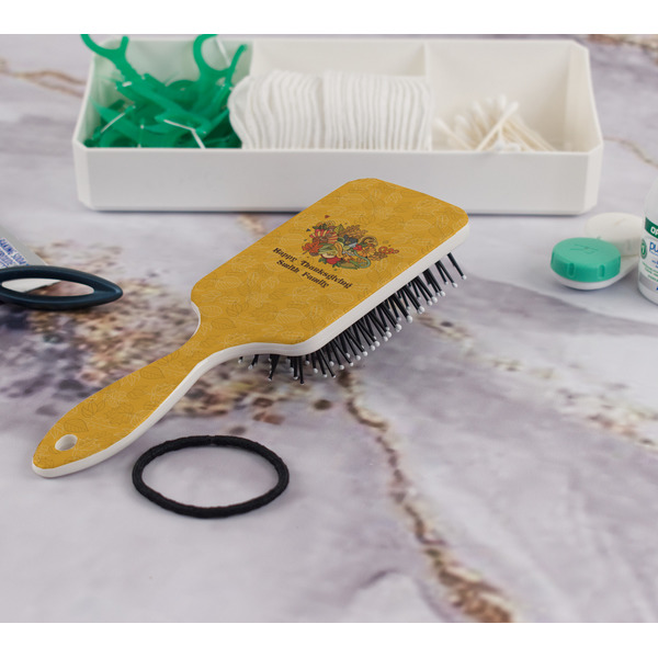 Happy Thanksgiving Hair Brush - In Bathroom