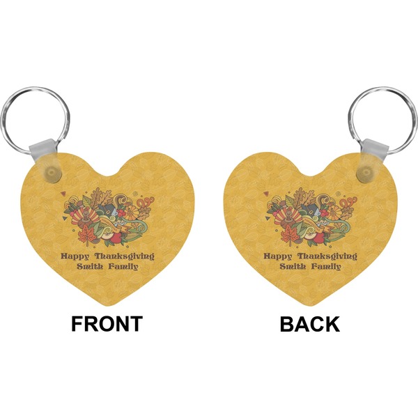 Happy Thanksgiving Heart Keychain (Front + Back)