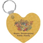Happy Thanksgiving Heart Plastic Keychain w/ Name or Text