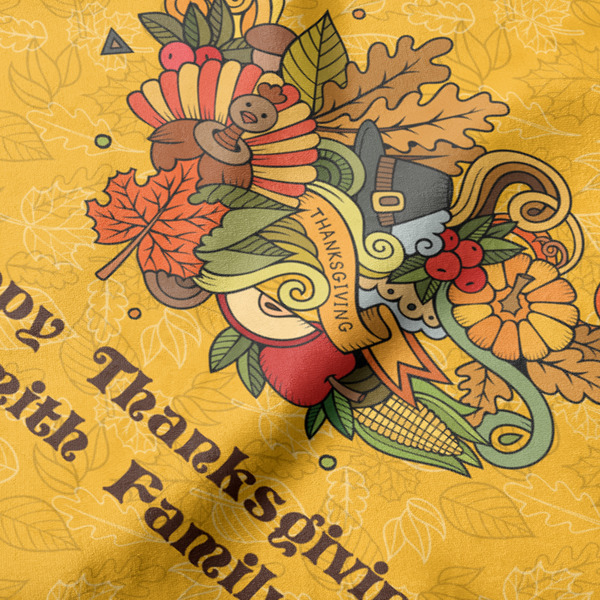 Happy Thanksgiving Hooded Baby Towel- Detail Close Up