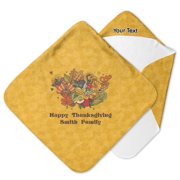 Custom Happy Thanksgiving Hooded Baby Towel (Personalized)