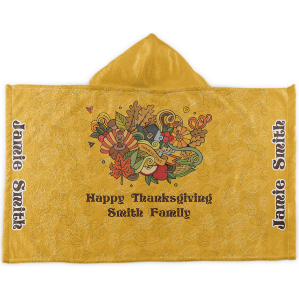 Custom Happy Thanksgiving Kids Hooded Towel (Personalized)