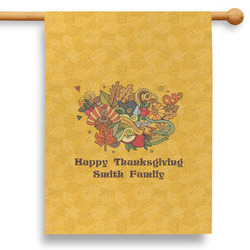 Happy Thanksgiving 28" House Flag - Double Sided (Personalized)