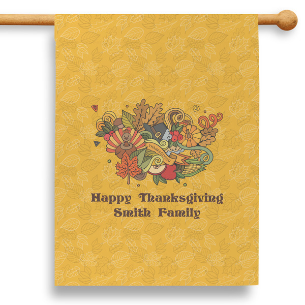 Custom Happy Thanksgiving 28" House Flag (Personalized)