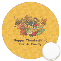 Happy Thanksgiving Printed Cookie Topper - 3.25" (Personalized)
