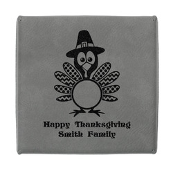 Happy Thanksgiving Jewelry Gift Box - Engraved Leather Lid (Personalized)