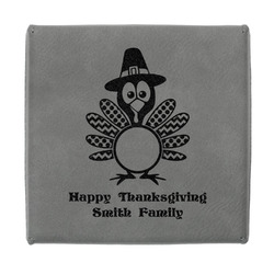 Happy Thanksgiving Jewelry Gift Box - Engraved Leather Lid (Personalized)
