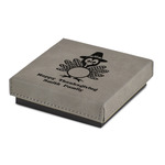 Happy Thanksgiving Jewelry Gift Box - Engraved Leather Lid (Personalized)