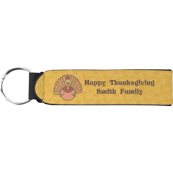 Custom Happy Thanksgiving Neoprene Keychain Fob (Personalized)