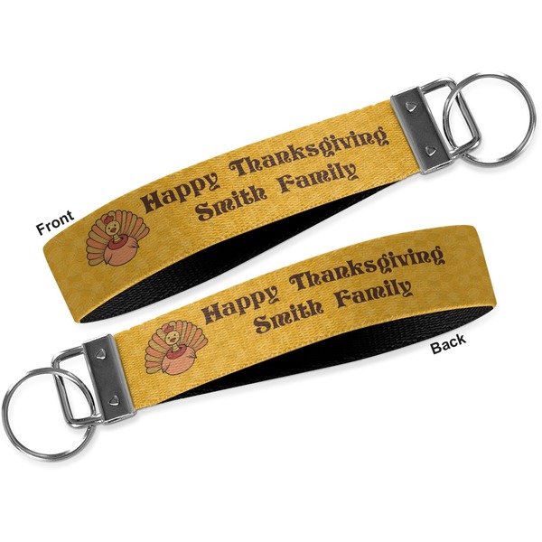 Happy Thanksgiving Key-chain - Metal and Nylon - Front and Back
