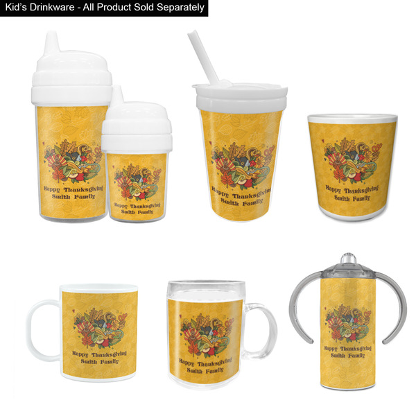 Happy Thanksgiving Kid's Drinkware - Customized & Personalized