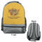 Happy Thanksgiving Large Backpack - Gray - Front & Back View