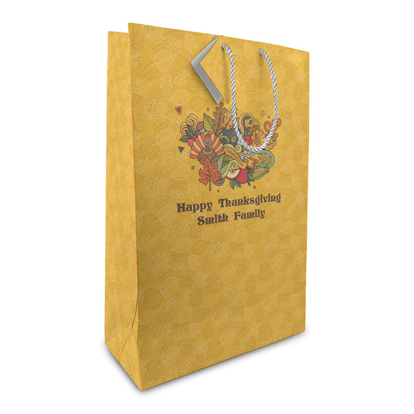 Custom Happy Thanksgiving Large Gift Bag (Personalized)