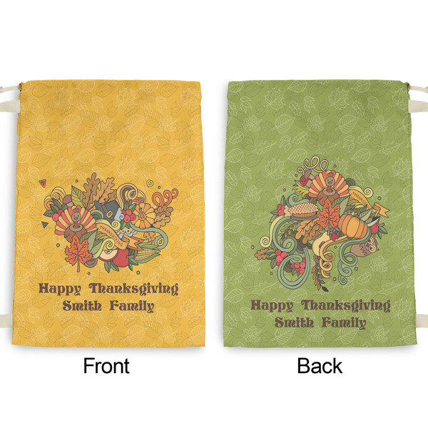 Happy Thanksgiving Large Laundry Bag - Front & Back View