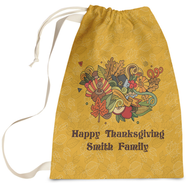 Custom Happy Thanksgiving Laundry Bag - Large (Personalized)