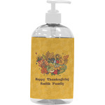Happy Thanksgiving Plastic Soap / Lotion Dispenser (16 oz - Large - White) (Personalized)