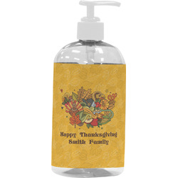 Happy Thanksgiving Plastic Soap / Lotion Dispenser (16 oz - Large - White) (Personalized)