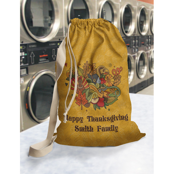 Happy Thanksgiving Laundry Bag in Laundromat