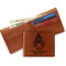 Happy Thanksgiving Leather Bifold Wallet - Open Wallet In Back