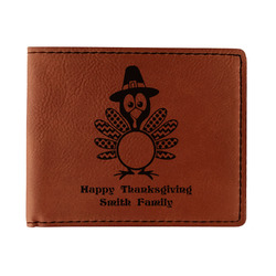 Happy Thanksgiving Leatherette Bifold Wallet (Personalized)