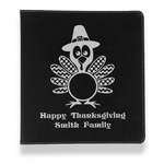 Happy Thanksgiving Leather Binder - 1" - Black (Personalized)
