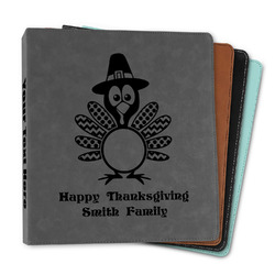 Happy Thanksgiving Leather Binder - 1" (Personalized)