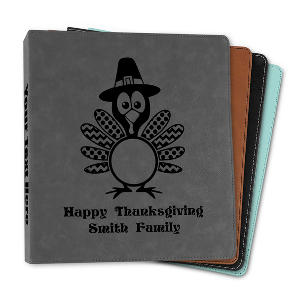 Custom Happy Thanksgiving Leather Binder - 1" (Personalized)
